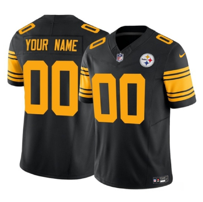 Youth Pittsburgh Steelers Active Player Custom Black 2023 F.U.S.E. Color Rush Limited Football Stitched Jersey